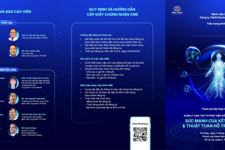 HỘI THẢO KHOA HỌC "QUẢN LÝ UNG THƯ TỪ PHÁT HIỆN SỚM ĐẾN THEO DÕI ĐIỀU TRỊ: SỨC MẠNH CỦA KẾT HỢP DẤU ẤN VÀ THUẬT TOÁN HỖ TRỢ CHẨN ĐOÁN"